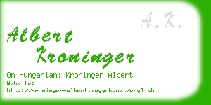 albert kroninger business card